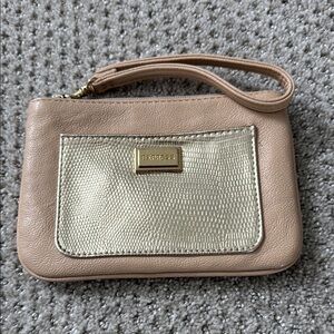 Express Tan and Gold Luxe Clutch